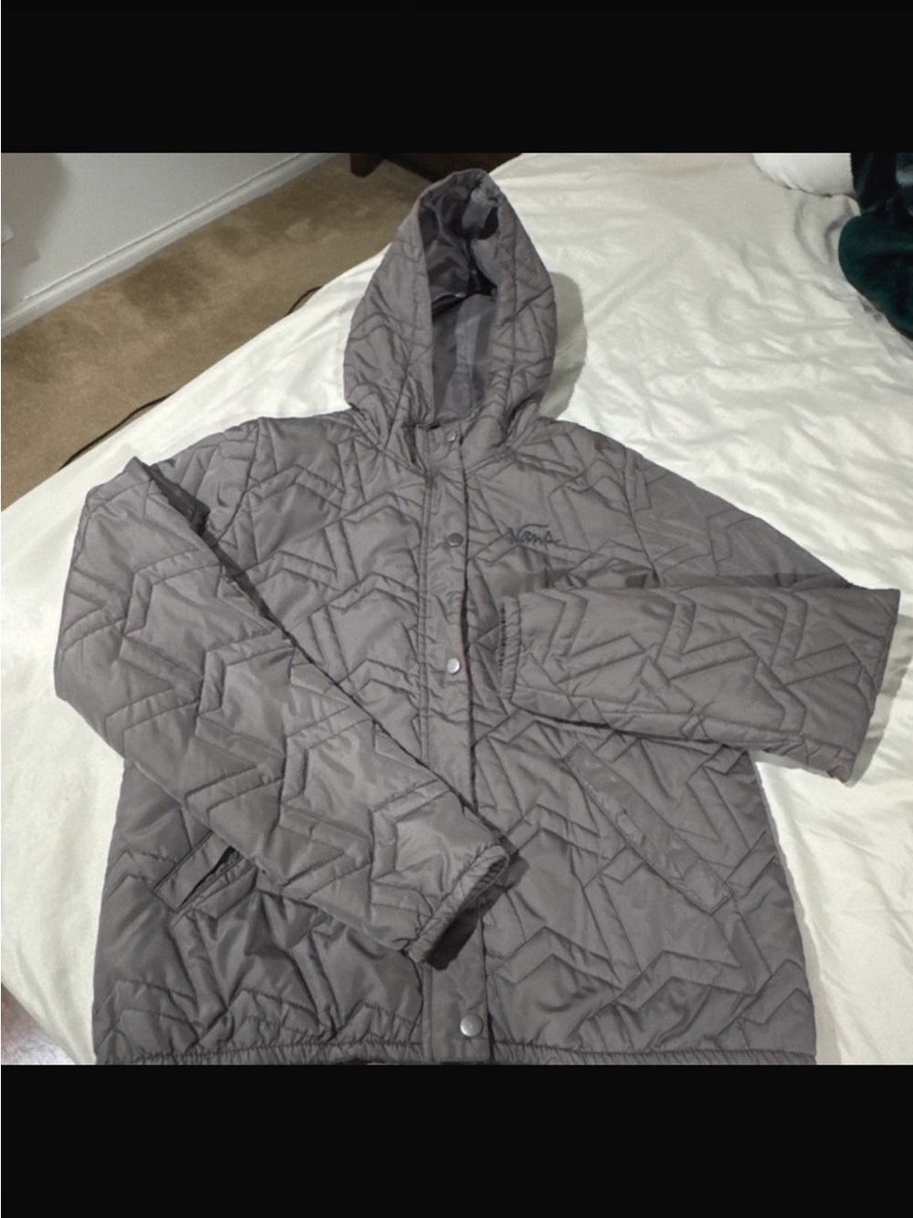 Vans Women’s Quilted Hooded Puffer Jacket - Gray